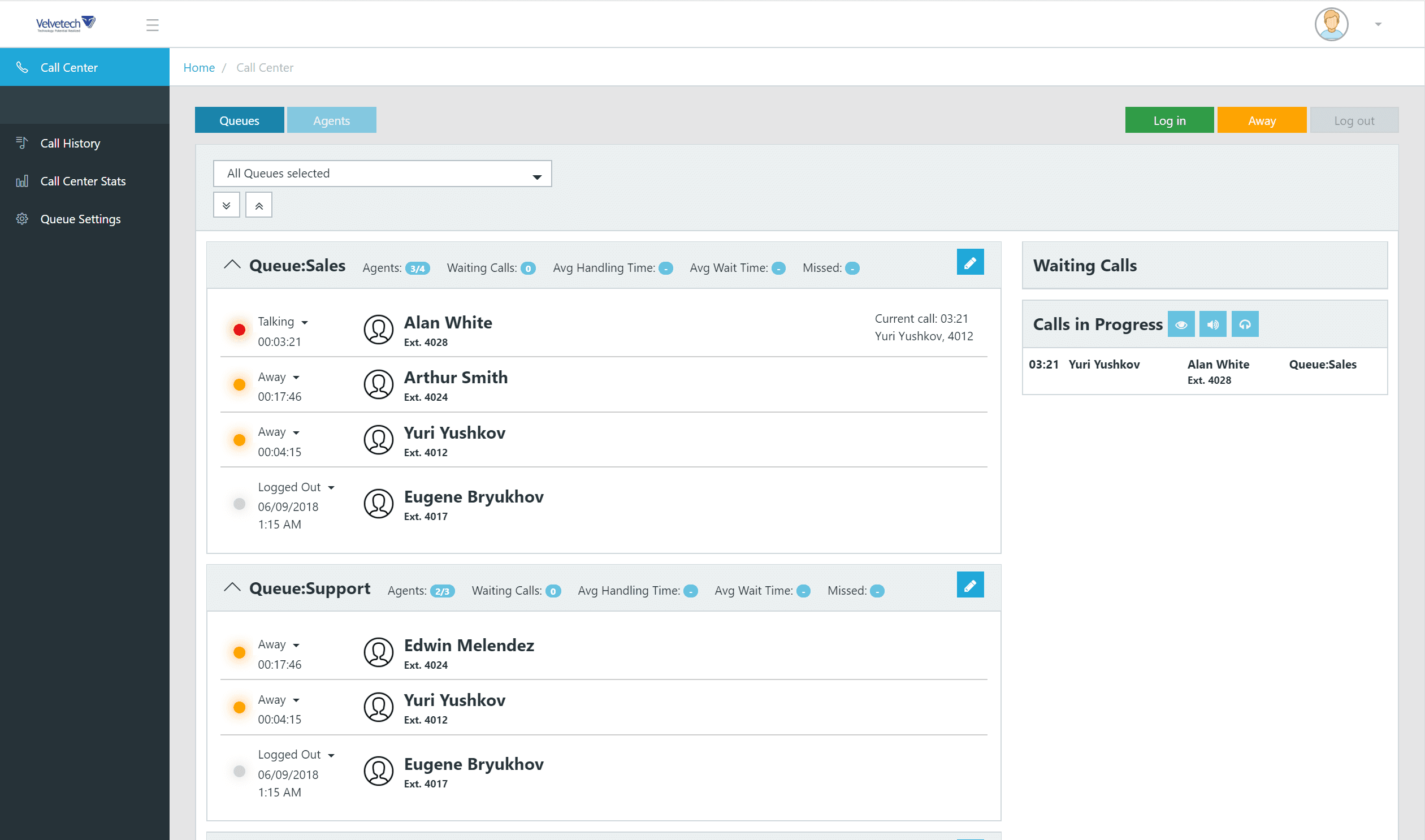 Call Queues Management and Routing